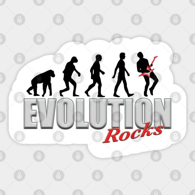 Evolution Rocks (Music Humour) Sticker by Wayne Brant Images